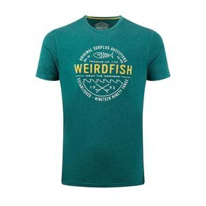 Weird Fish Mens Waves T-Shirt / Forest Green